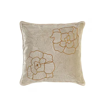 Dkd home decor Kissen DKD Home Decor Golden Polyester Blomster 45x10x45 cm
