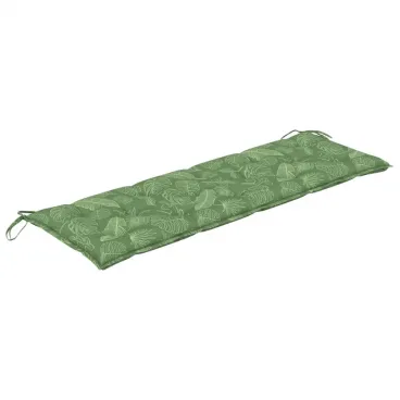 Bankauflage Blattmuster 150x50x7 cm Stoff Sitzpolster Gartenbank