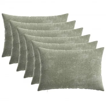 Kissenbezug 6 pcs HEERLEN Gr�n 30x50 cm Chenille-Stoff