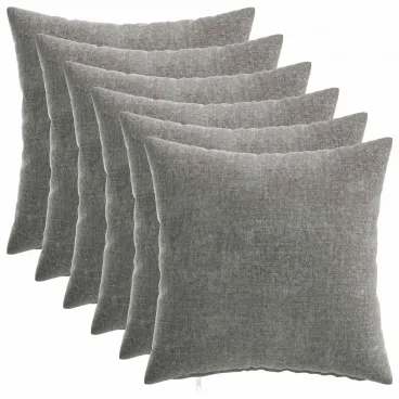 Kissenbezug 6 pcs HEERLEN Dunkelgrau 40x40 cm Chenille-Stoff