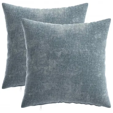 Kissenbezug 2 pcs HEERLEN Himmelblau 40x40 cm Chenille-Stoff