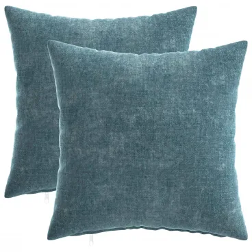 Kissenbezug 2 pcs HEERLEN Blau 40x40 cm Chenille-Stoff
