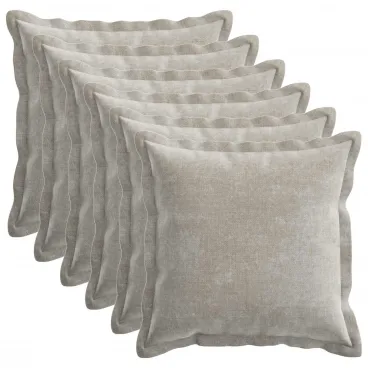 Kissenbezug 6 pcs HOUTEN Hellgrau 30x30 cm Chenille-Stoff