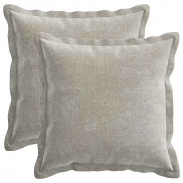 Kissenbezug 2 pcs HOUTEN Hellgrau 40x40 cm Chenille-Stoff