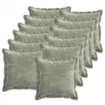 Kissenbezug 12 pcs HOUTEN Gr�n 40x40 cm Chenille-Stoff