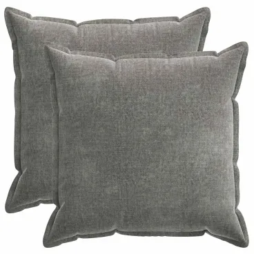 Kissenbezug 2 pcs HOUTEN Dunkelgrau 80x80 cm Chenille-Stoff