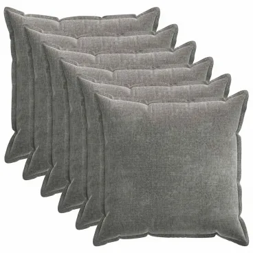 Kissenbezug 6 pcs HOUTEN Dunkelgrau 80x80 cm Chenille-Stoff