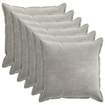 Kissenbezug 6 pcs HOUTEN Hellgrau 80x80 cm Chenille-Stoff