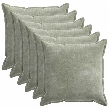 Kissenbezug 6 pcs HOUTEN Gr�n 80x80 cm Chenille-Stoff