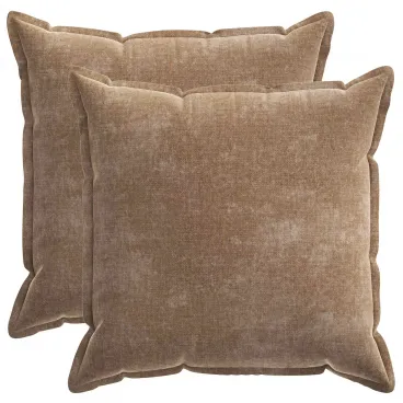 Kissenbezug 2 pcs HOUTEN Braun 80x80 cm Chenille-Stoff