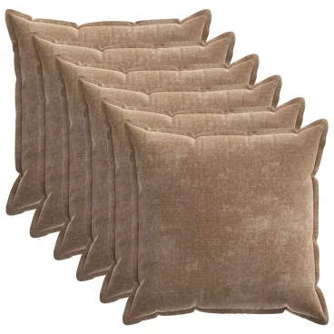 Kissenbezug 6 pcs HOUTEN Braun 80x80 cm Chenille-Stoff