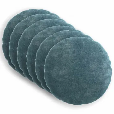 Kissenbezug 6 pcs HEERLEN Blau � 30 cm Chenille-Stoff