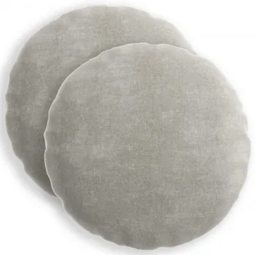 Kissenbezug 2 pcs HEERLEN Hellgrau � 50 cm Chenille-Stoff