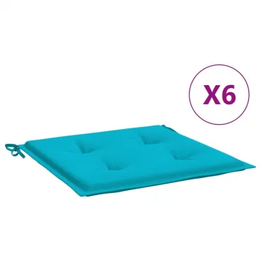 Gartenstuhl-Kissen 6 Stk. T�rkis 50x50x3 cm Stoff