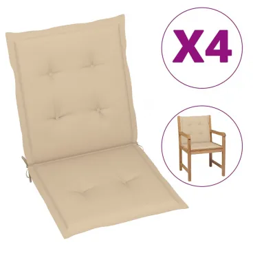 Gartenstuhlauflagen 4 Stk. Beige 100x50x3 cm