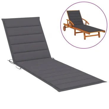 Sonnenliegen-Auflage Anthrazit 200x70x3 cm Stoff