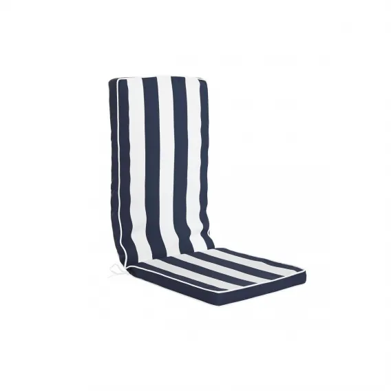 Kissen Standard-Sitzkissen Streifen Wei Marineblau 42 x 4 x 115 cm