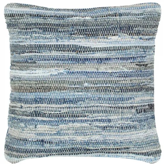 Kissen Denim Chindi Blau 60 x 60 cm Baumwolle
